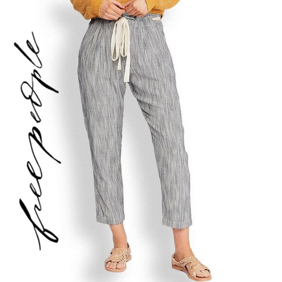 Free People Pants - 🆕 Free People | Light at Sunrise High Waisted Cropped Cotton Pants in Blue |